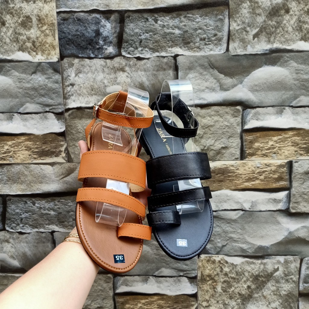 Giày sandal xỏ ngón quai hậu móc gài đi học hình thật