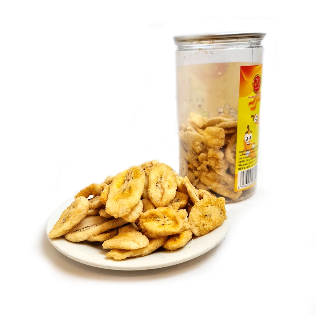 Chuối sấy giòn loại 1 hũ 250g - bánh kéo tết - đồ ăn vặt cô nương béo ngon rẻ