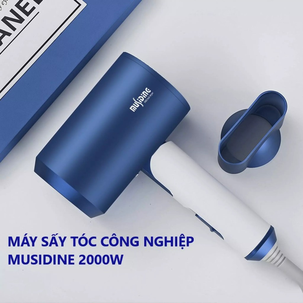 Máy sấy tóc MuSidine công suất lớn 2000W, máy sấy cao cấp, nhiều chế độ với công nghệ sấy lạnh và ion âm bảo vệ tóc