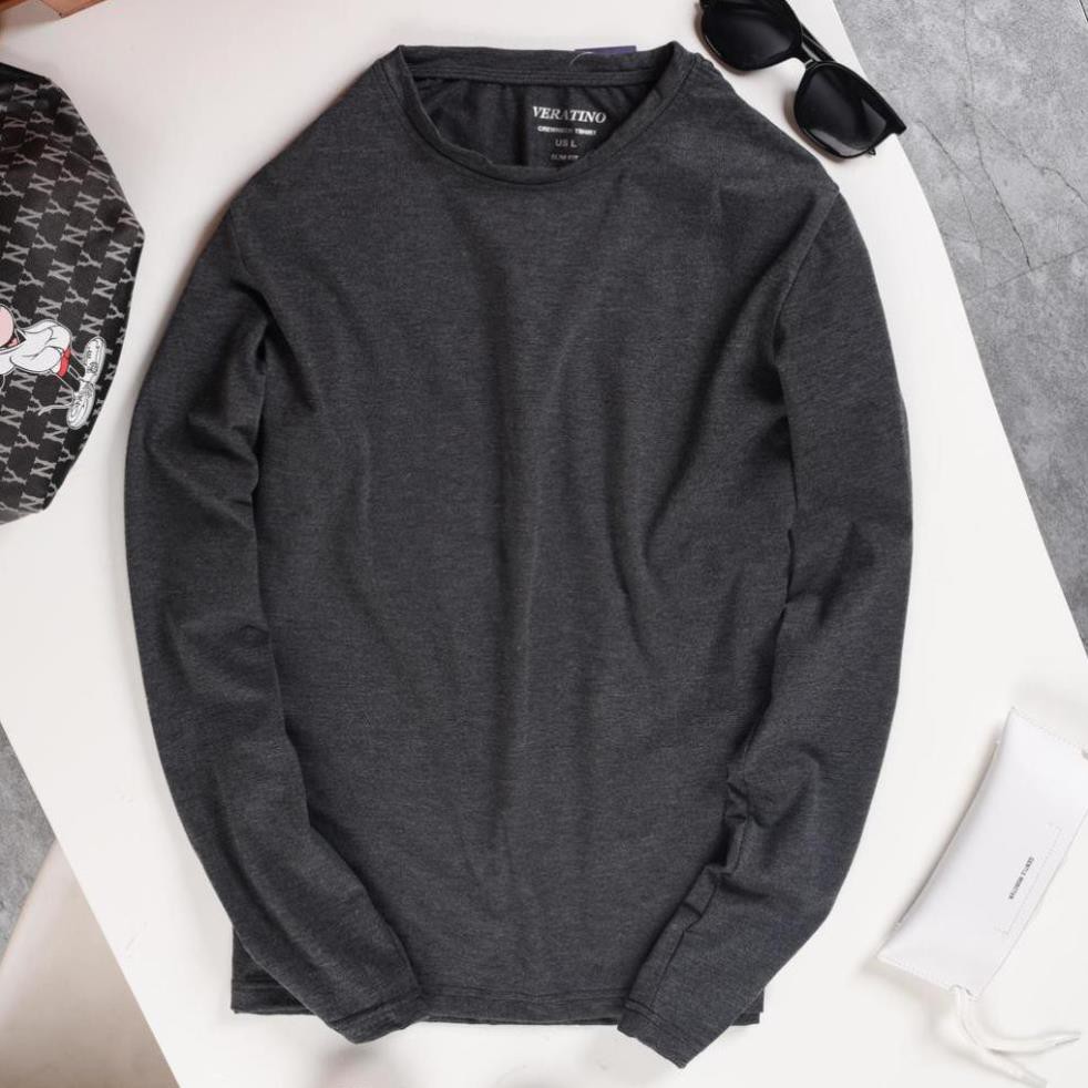 Áo thun dài tay nam giữ nhiệt Veratino thu đông đẹp cổ tròn chất cotton co giãn mặc tập gym, đi chơi, đi làm | BigBuy360 - bigbuy360.vn