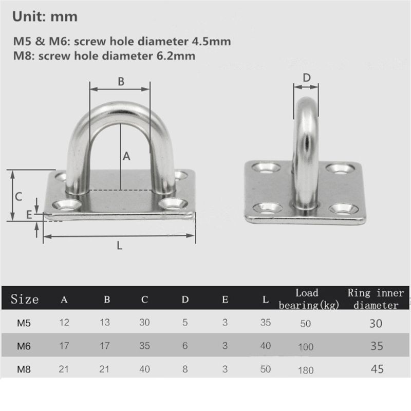 (Hàng Mới Về) Giá Đỡ Móc Hình Vuông Bằng Thép Không Gỉ 304