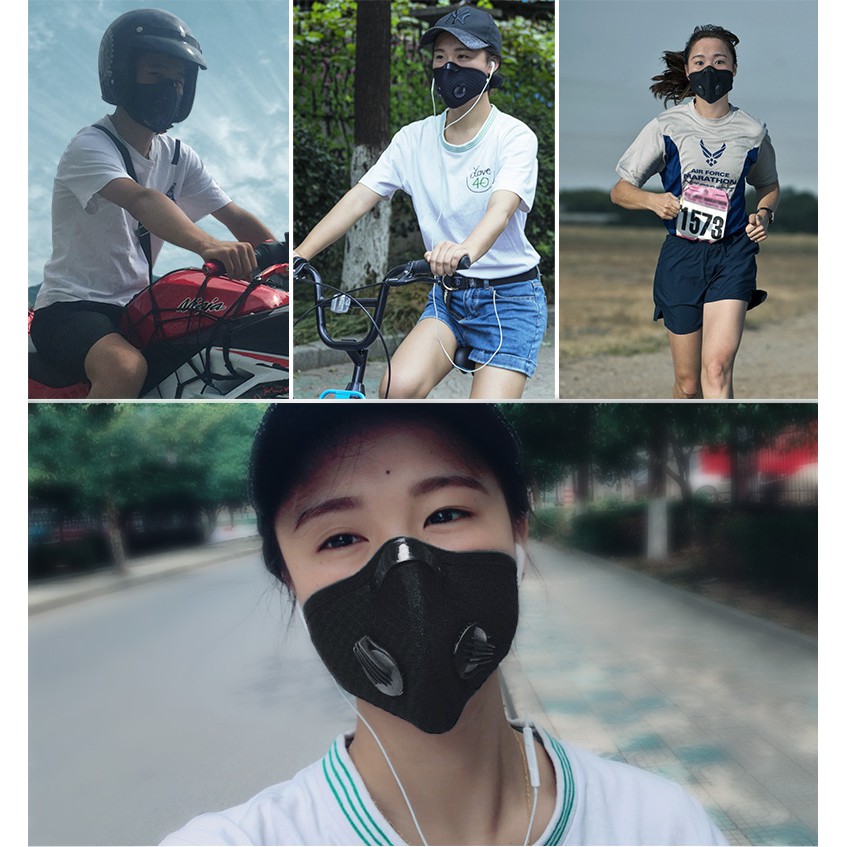 ROCKBROS Cycling Face Mask Filter PM2.5 Anti-fog Breathable Dustproof Respirator Sport Protection Anti-droplet