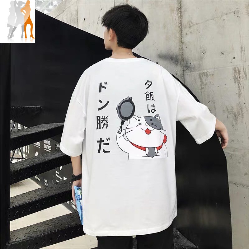 [Có full video] Áo thun unisex hình con mèo thần tài form rộng tay lỡ - Trùm Chuyên Sỉ Thời Trang - 150620201009 | BigBuy360 - bigbuy360.vn