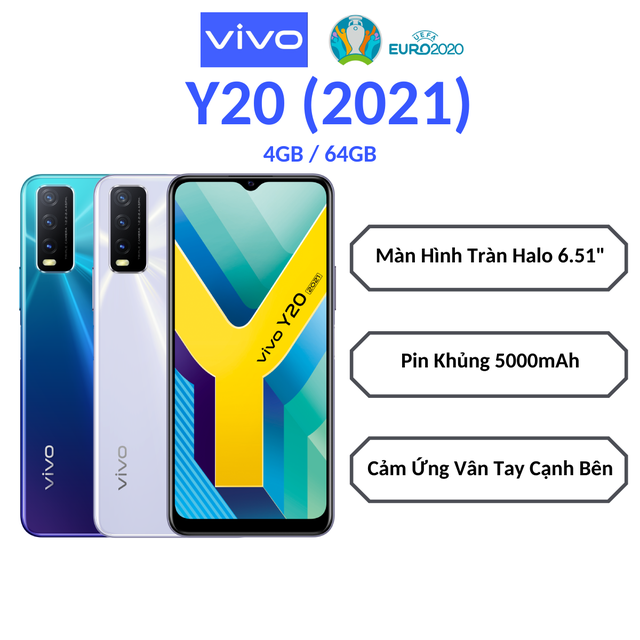  Điện thoại Vivo Y20 (2021) 4GB + 64GB - Hàng chính hãng