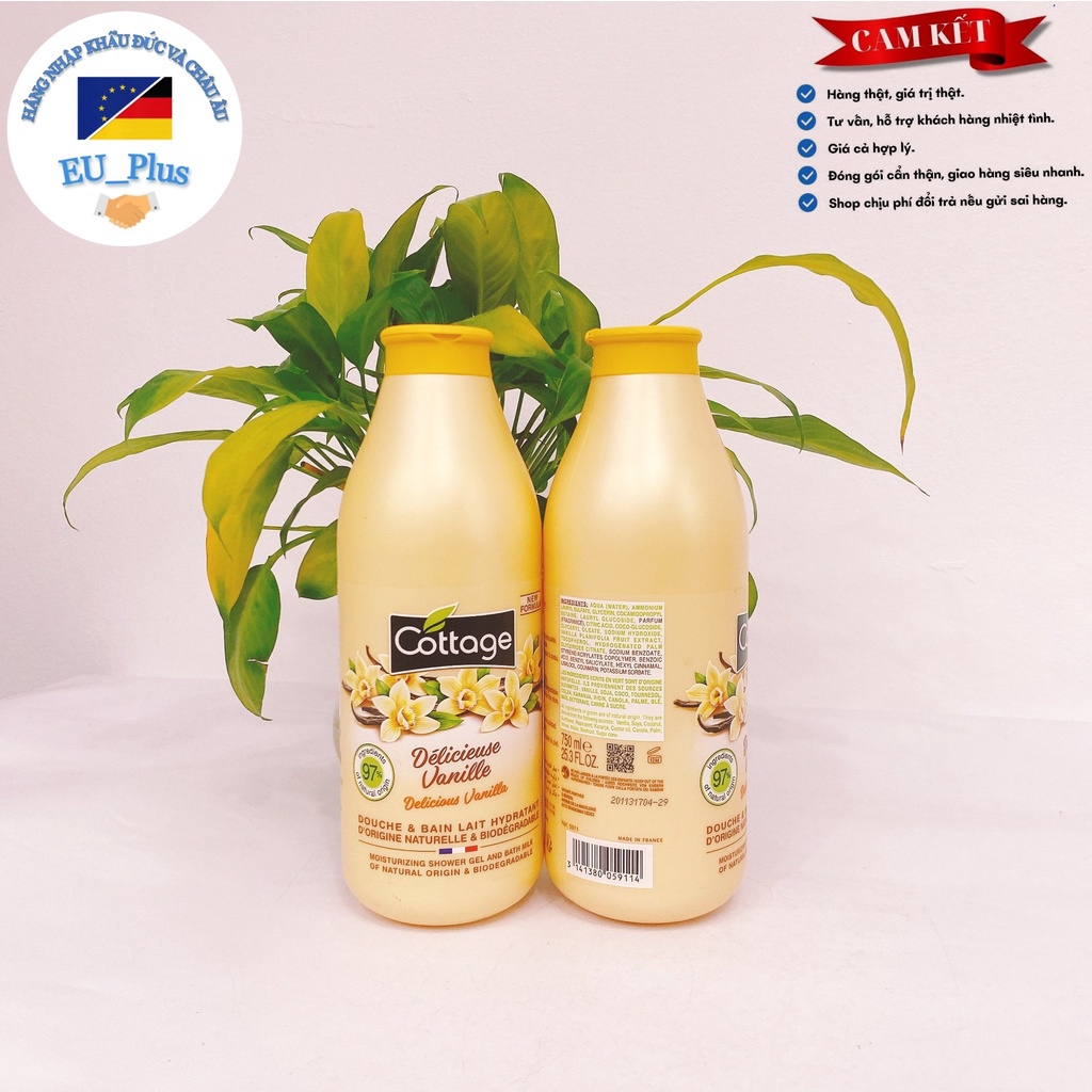 [Hàng Auth] Sữa tắm dưỡng thể Cottage Pháp 750ml