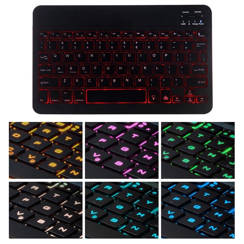 Bàn Phím Bluetooth Không Dây Mini 10 Inches RGB Có Đèn Nền Tiện Dụng Cho Ipad / Laptop