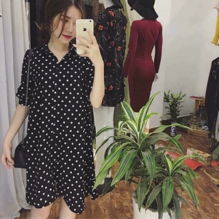 Váy suông chấm bi