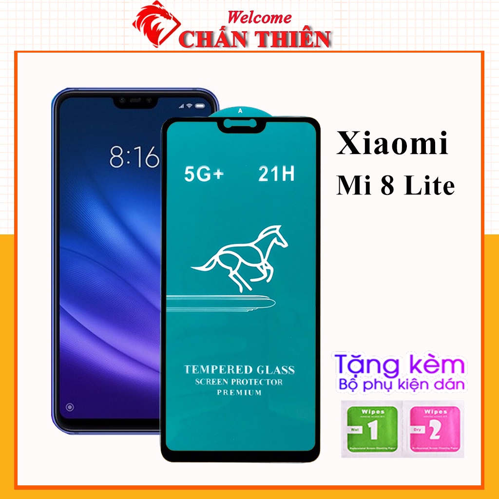 Kính cường lực xiaomi mi 8 lite full màn OG xanh cao cấp tặng kèm khăn lau màn hình [OG]