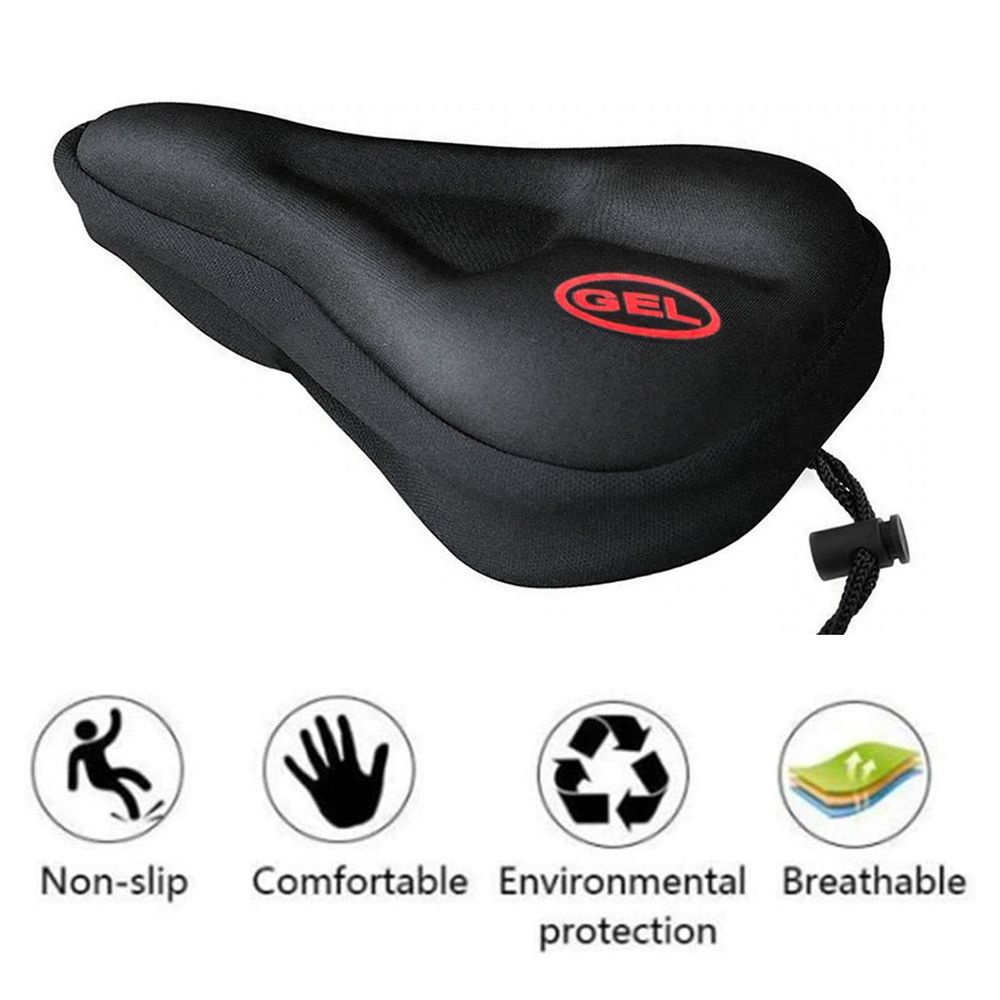 Yên xe đạp leo núi GEL 3D mềm màu đen thoải mái tiện lợi