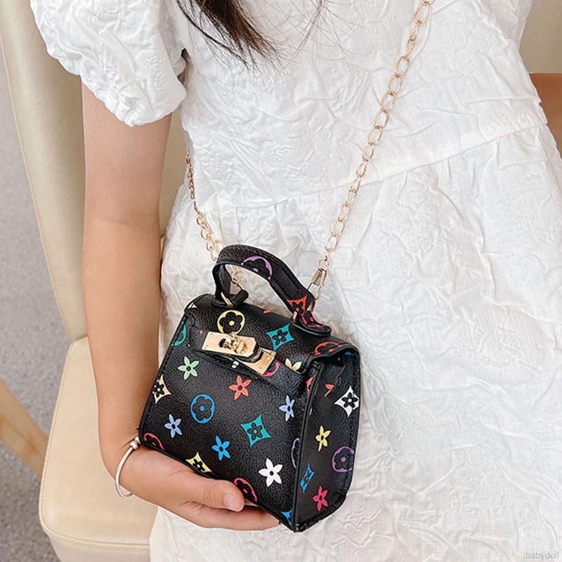 Túi đeo chéo phối dây xích thời trang dễ thương cho bé gái
