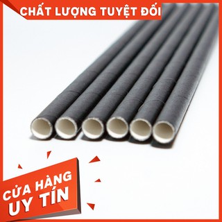 200 Ống hút giấy dùng 1 lần thân thiện môi trường-Màu đen kích thước 197x6mm-Dùng cho mọi loại nước ngọt, cà phê