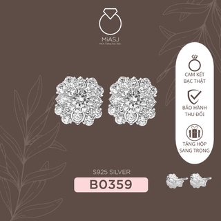 Bông khuyên nữ bạc ý s925 chốt vặn cao cấp b0359 | miasj mi.a trang sức bạc