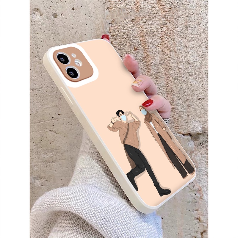 Ốp Lưng hình nền couple/cặp đôi trai gái nhí nhảnh Ốp Lưng Điện Thoại iPhone 11 12 Pro Max 7 8 6 6S 6S Plus X XR XS Max