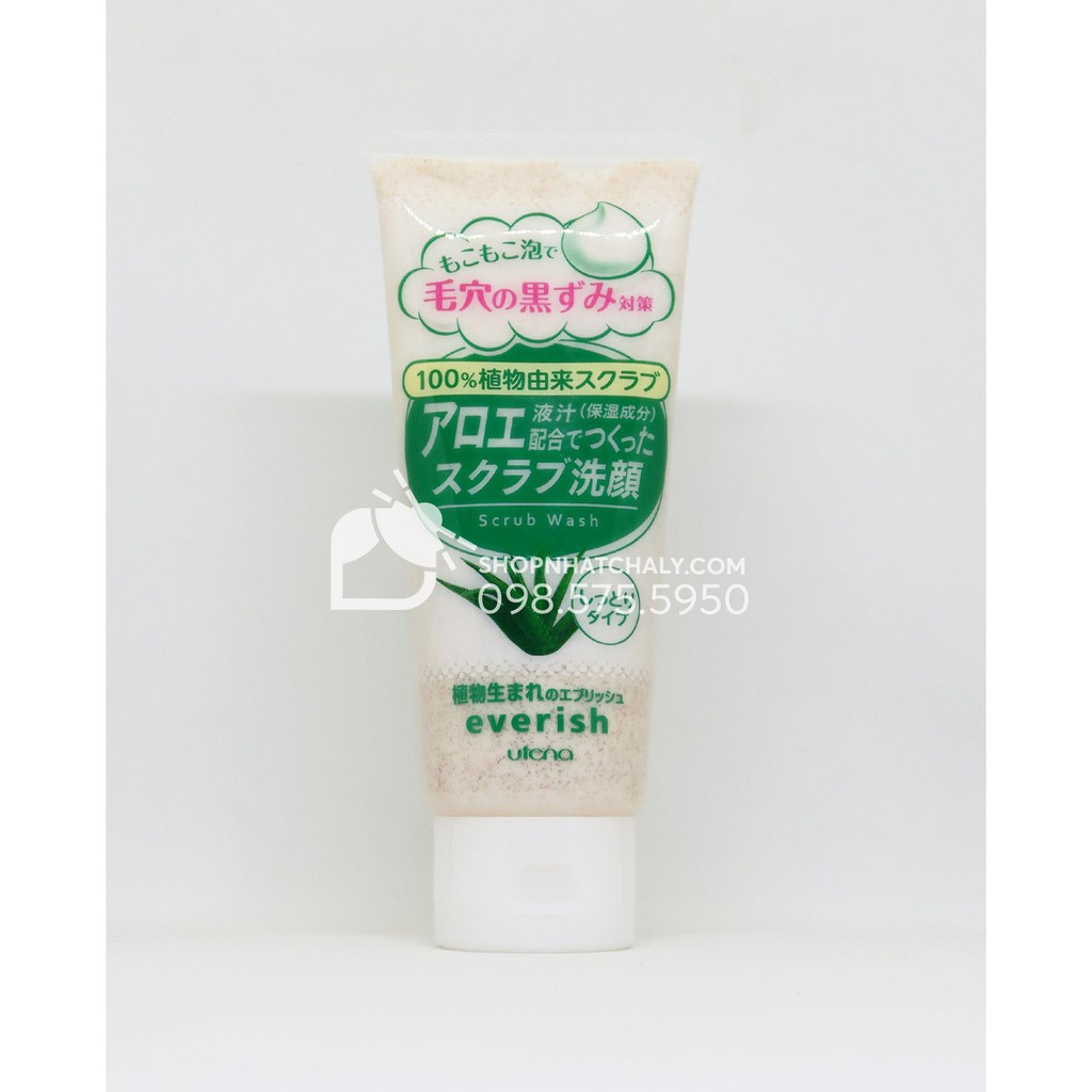 Sữa rửa mặt tẩy da chết Everish Utena Scrub của Nhật. Sạch sâu lỗ chân lông. Rửa mặt kiêm tẩy da chết giá bình dân