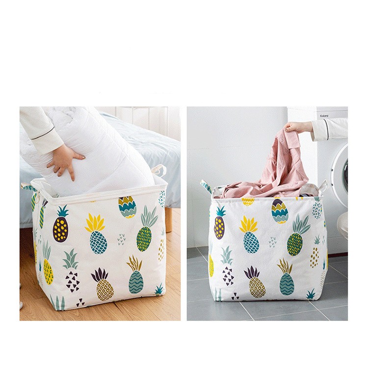 Túi đựng chăn màn quần áo loại to 100l có quai xách, túi vải đựng đồ đa năng TT -HOME