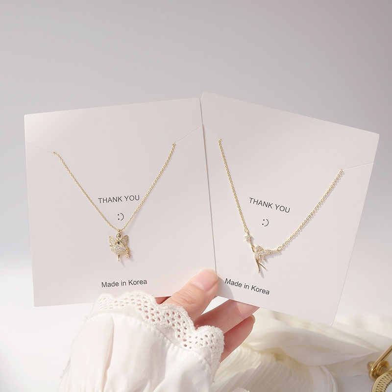 Vòng cổ Mặt Hình Gậy Thần Tiên 14K Đính Đá CZ Phong Cách Kolye Feminia Phụ Kiện Cho Nữ