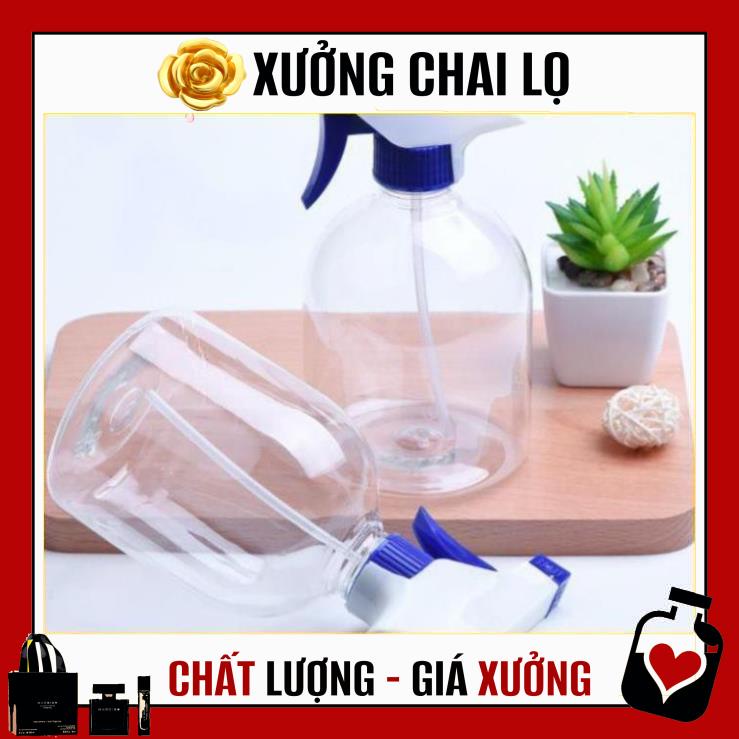 [TOP GIÁ RẺ] [500ml] Chai nhựa pet Vòi Xịt Kính 500ml Béo Lùn rỗng chiết mỹ phẩm ,Xưởng Chai Lọ