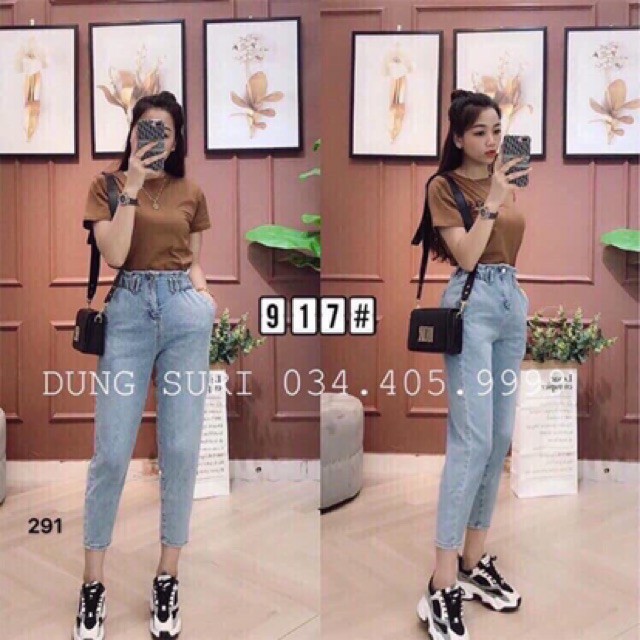 Quần jean nữ baggy King168, quần nữ co dãn nhẹ mẫu JN16