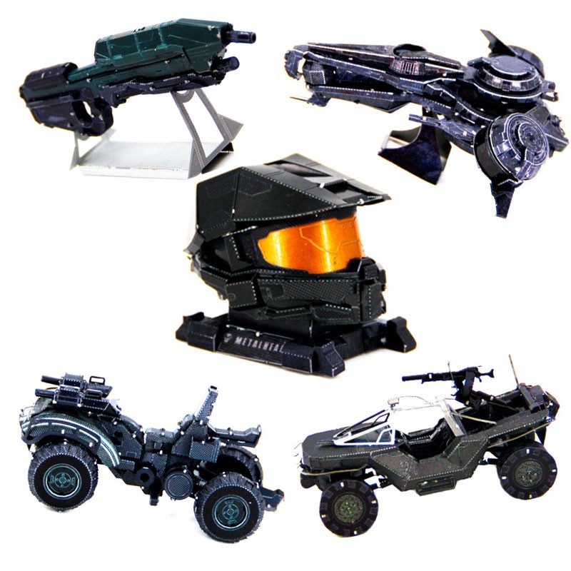 Mô hình thép 3D tự ráp bản màu bộ Halo