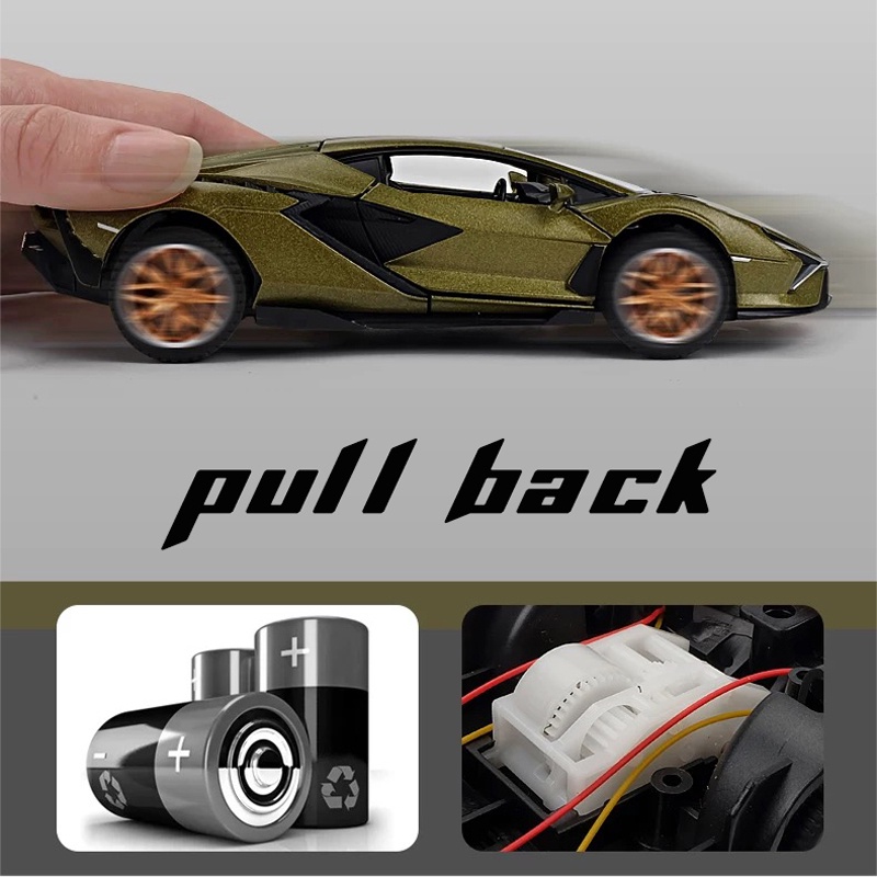Mô Hình Xe Hơi Lamborghini Sian Tỉ Lệ 1: 32 Bằng Hợp Kim Có Đèn Và Nhạc