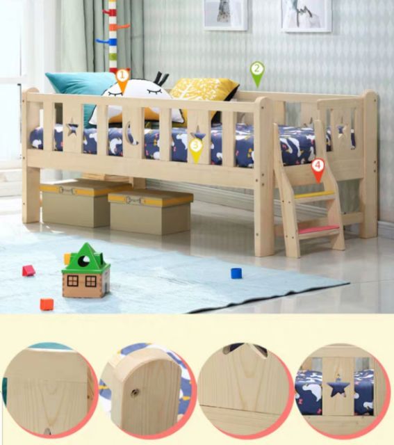[Sẵn] Giường ngủ  gỗ cho bé đến khi trưởng thành 180*100*40 cm | BigBuy360 - bigbuy360.vn