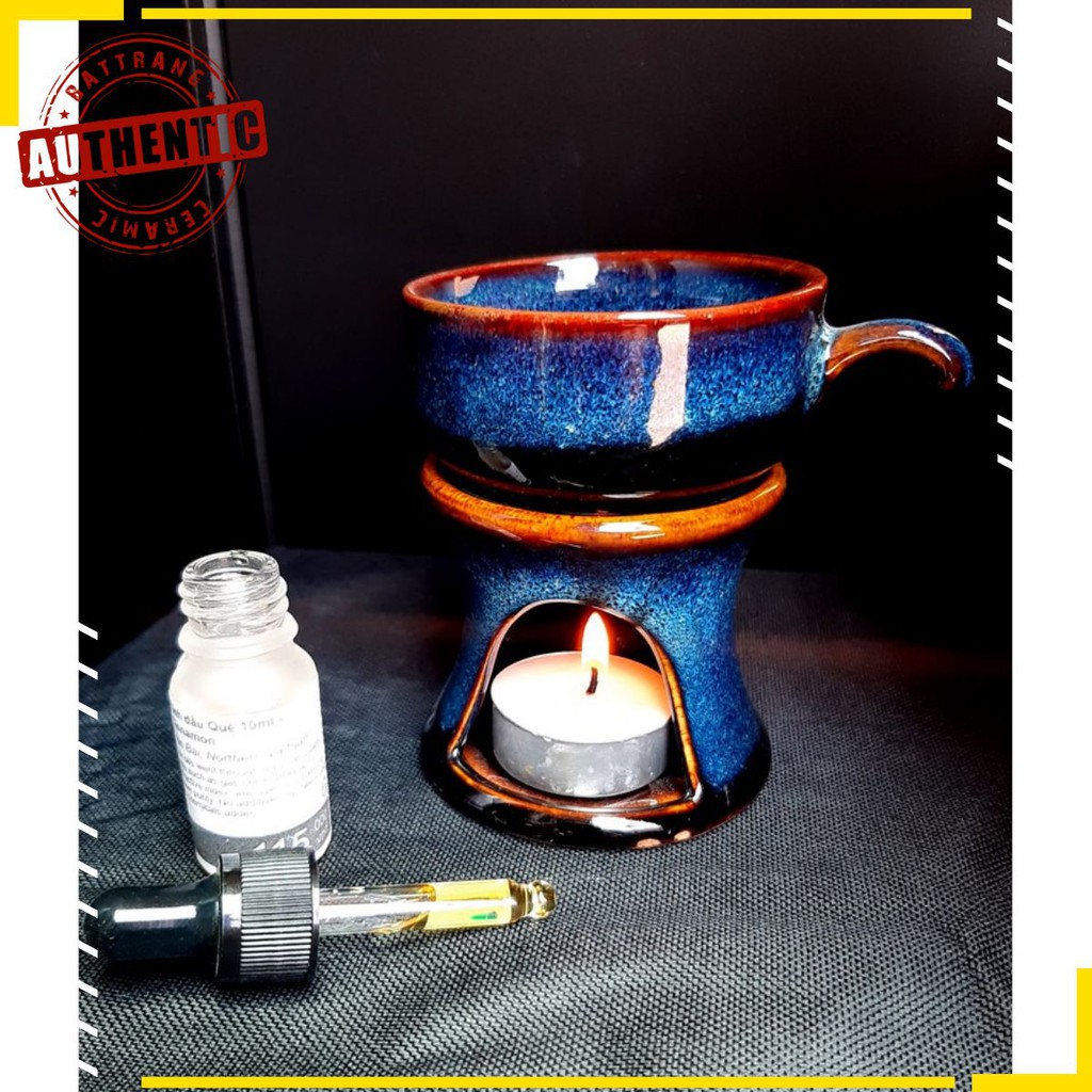 Bộ đốt cà phê, tinh dầu OANH GIA AUTHENTIC BAT TRANG - Men hỏa biến cao cấp