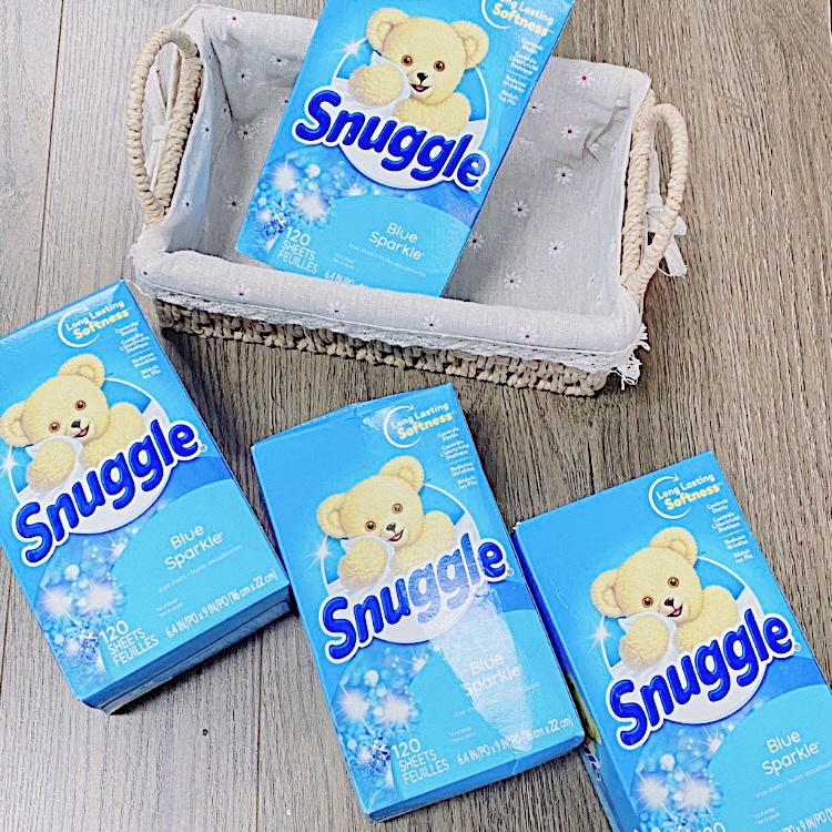 Giấy thơm quần áo Snuggle, giấy sấy quần áo an toàn dành cho bé từ sơ sinh (120 tờ) [MỸ - AIR]