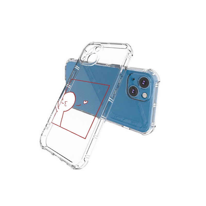 Ốp iphone trong suốt chống sốc viền vuông Sticker cute cho iphone 14 13 pro max 11 12 promax mini 6 6s 7 8 plus x xr