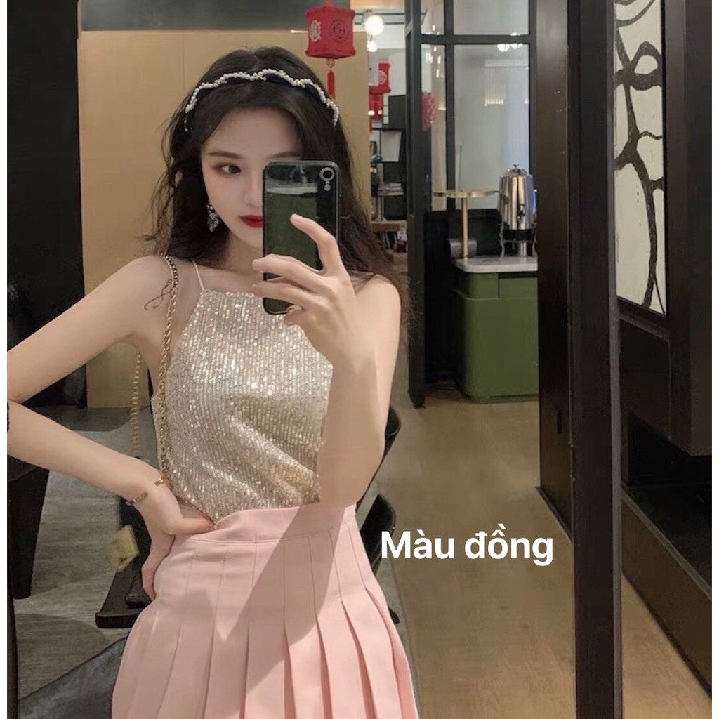 Áo Yếm 2 Dây Phối Kim Sa Lấp Lánh | BigBuy360 - bigbuy360.vn