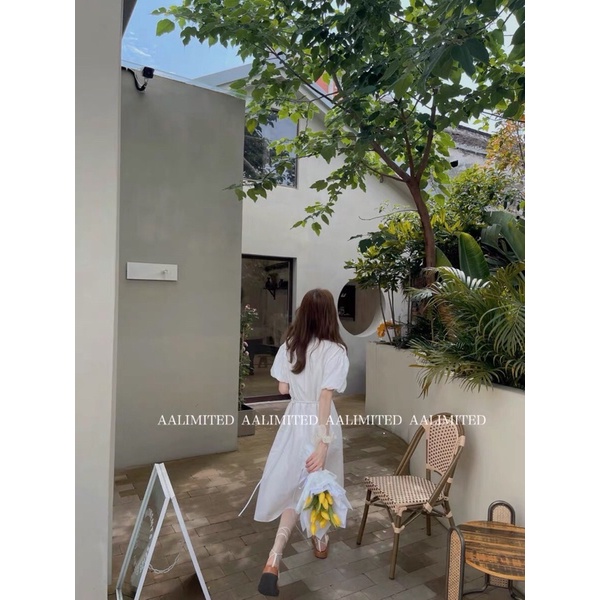 (Có Bigsize) Đầm Váy Sơ Mi Trắng Cổ Trụ Xếp Ly Tay Bí Phong Cách Ulzzang Hàn Quốc Mặc Du Lịch Cực Xinh | BigBuy360 - bigbuy360.vn