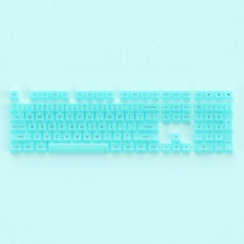Set keycap AKKO Tiffany Blue (PC / ASA-Clear profile / 155 nút) - Keycap trong suốt xuyên led dành cho bàn phím cơ