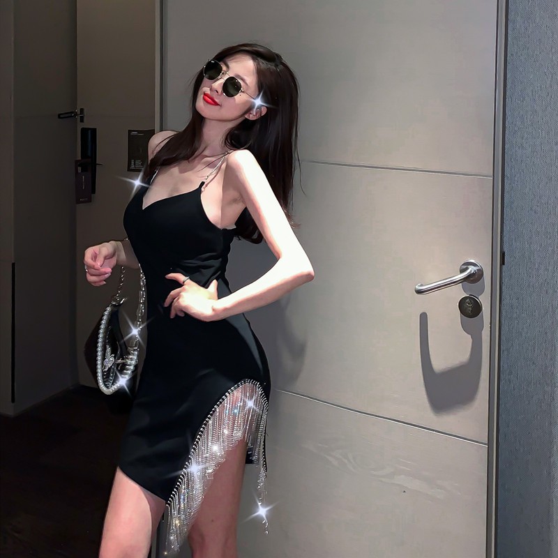 [ sẵn M ]Đầm ôm 2 dây vạt chéo bling bling sexy 2020 | BigBuy360 - bigbuy360.vn