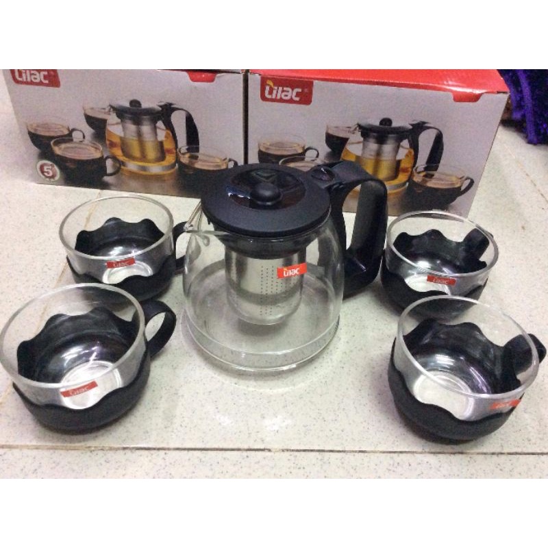 Bộ bình trà thủy tinh có lọc inox