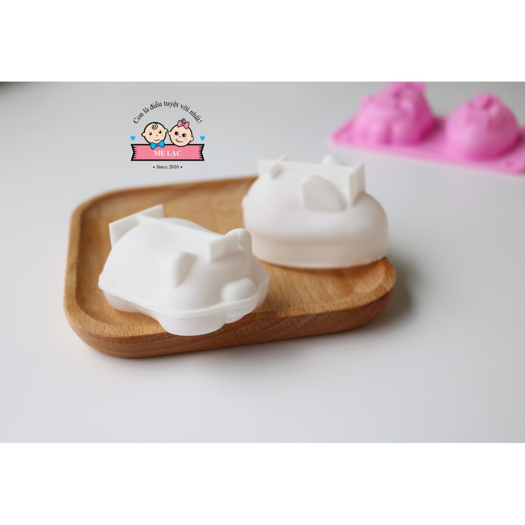  Khuôn silicone thỏ & lợn làm bánh, thạch, đậu hũ cho bé ăn dặm