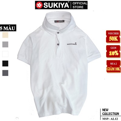 Áo Polo nam SUKIYA cổ bẻ nẹp dấu cúc hàng cao cấp AT06