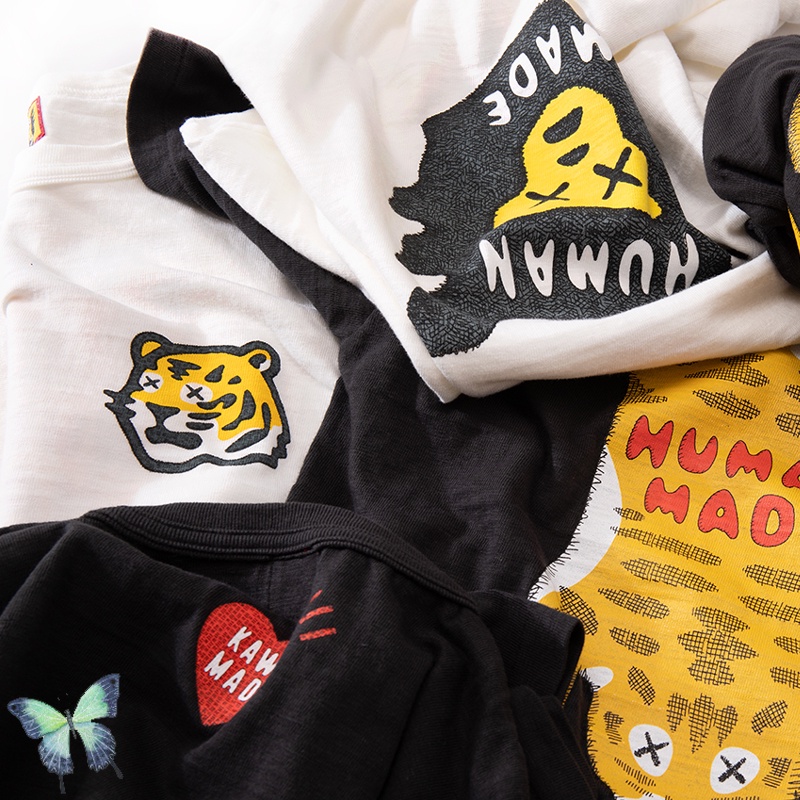 Áo Thun Cotton Tre Tay Ngắn In Chữ HUMAN MADE 22SS Vui Nhộn Cho Nam Và Nữ