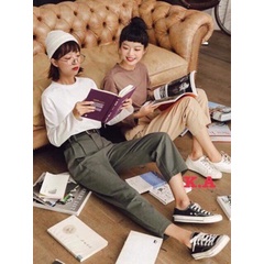Quần baggy, quần ống rộng chất kaki cạp cúc đủ size S M L XL