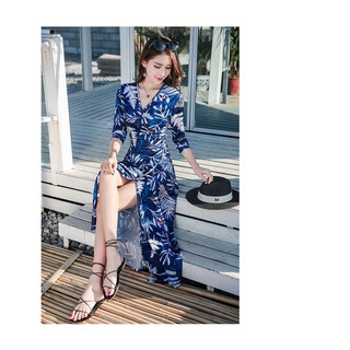 Váy maxi vạt đắp chéo Chiếc Lá