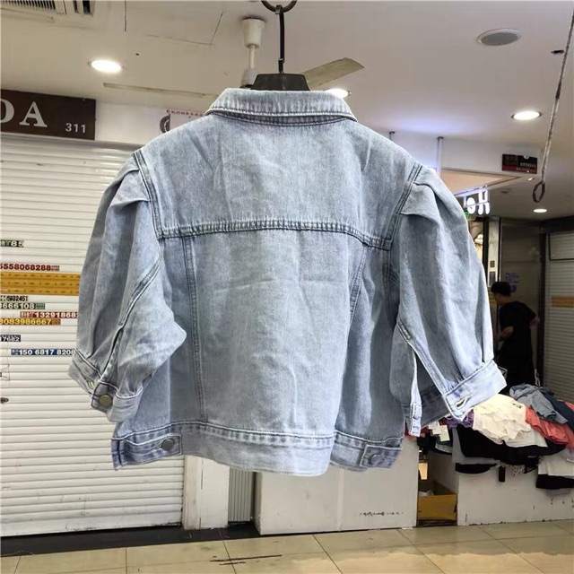 Áo khoác jean tay bồng lửng siêu hot