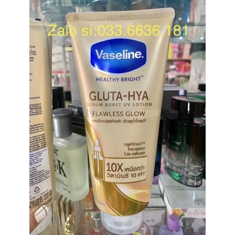 dưỡng thể trắng da vaseline 10x màu vàng dành cho ban ngày chai 300g Thái Lan