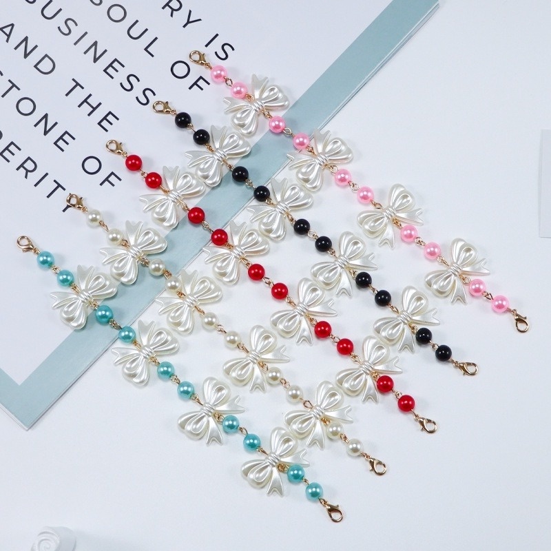 Dây xích đeo mắt kính MANYUE chống trượt đính ngọc trai thời trang dành cho nữ