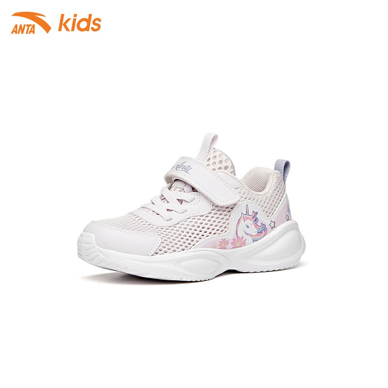 Giày chạy bé gái họa tiết unicorn thương hiệu Anta Kids W332129933-4