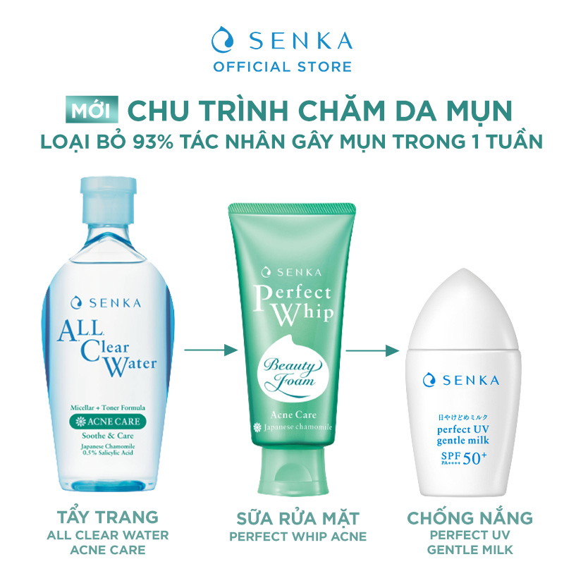 Combo Ngăn Ngừa Mụn Và Bảo Vệ Da ( Tẩy Trang Acne 230ml + Sữa rửa mặt Acne 100g + UV Gentle Milk A 40ml)