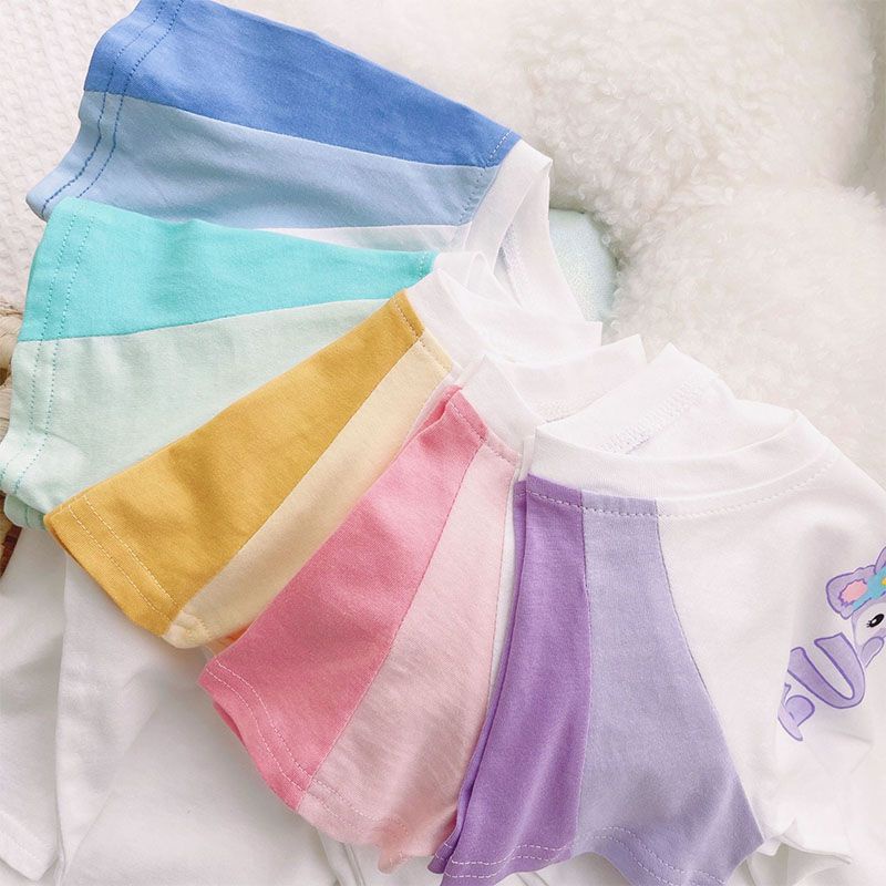 Áo Thun Tay Ngắn Cổ Tròn Thời Trang Mùa Hè Sành Điệu Cho Bé