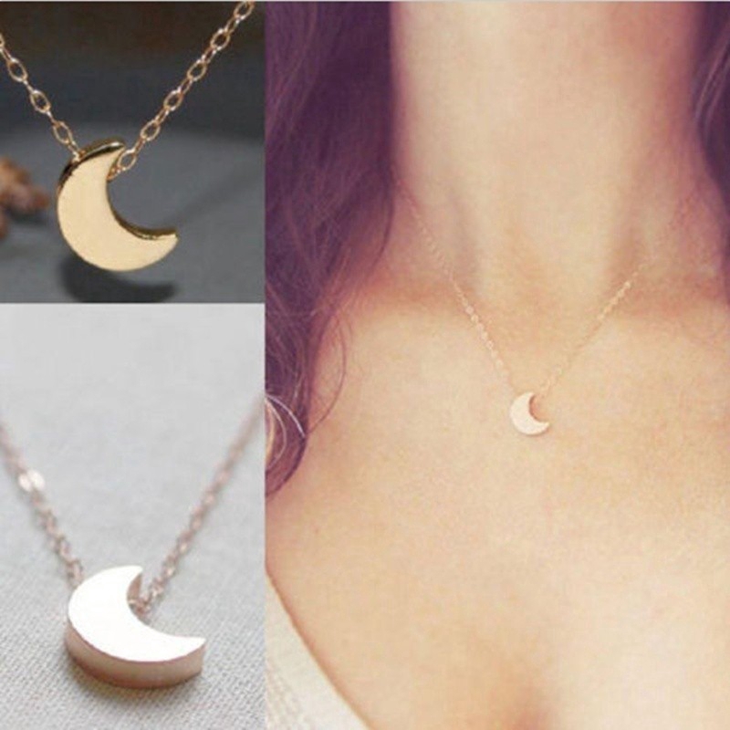 Fashion Exquisite Star Moon Pendant Short Clavicle Chain Necklace Girl Jewelry Gift