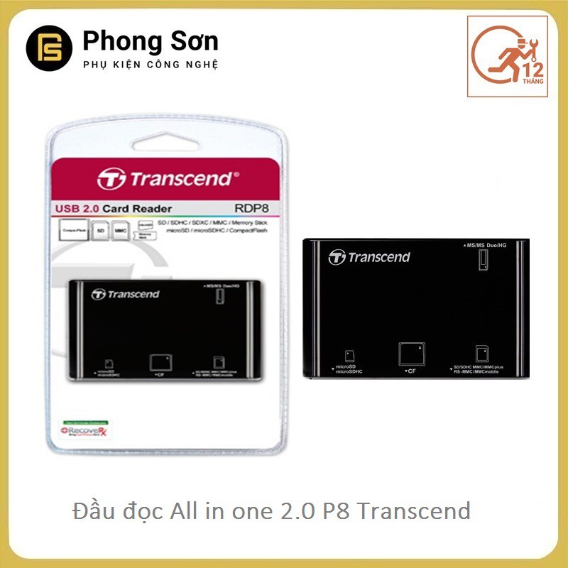 ĐẦU ĐỌC THẺ NHỚ TRANSCEND MULTI-CARD READER P8