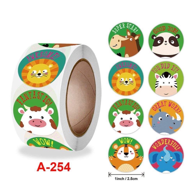 Stickers cuộn 500 hình ngộ nghĩnh cho học sinh và giáo viên