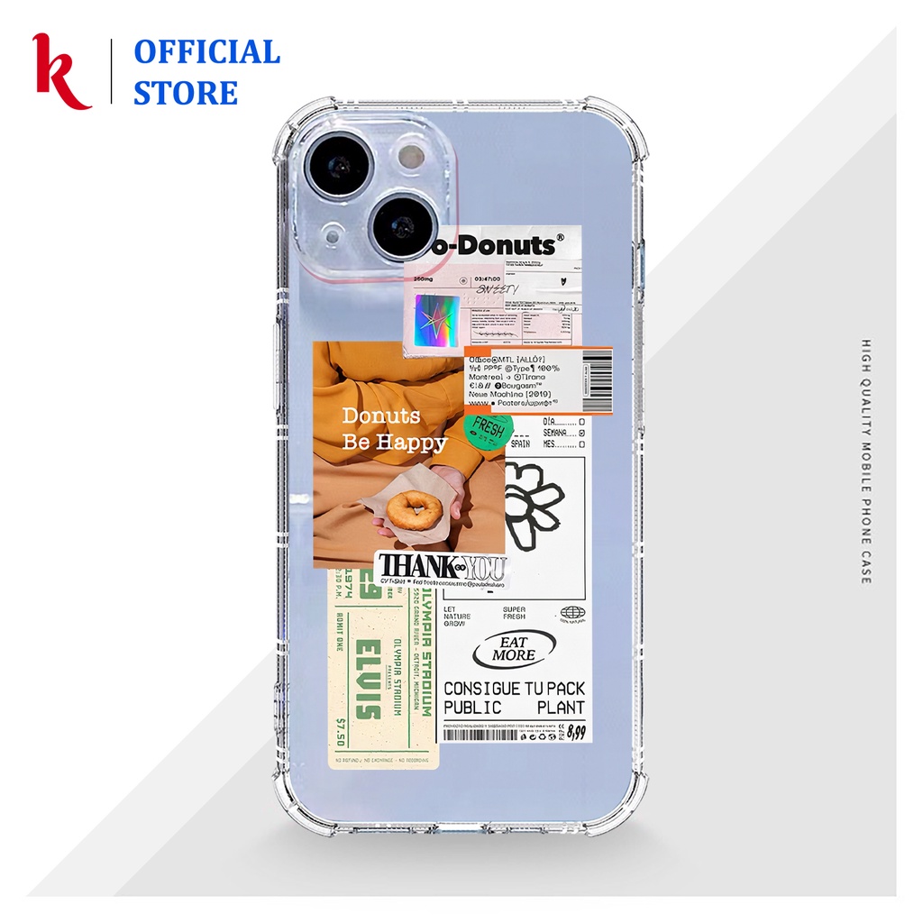 Ốp lưng iphone Donuts thank you chống sốc dẻo trong case 14plus 14 pro max 13 12 promax 11 mini 6 6s 7 8 plus x xr xs Se