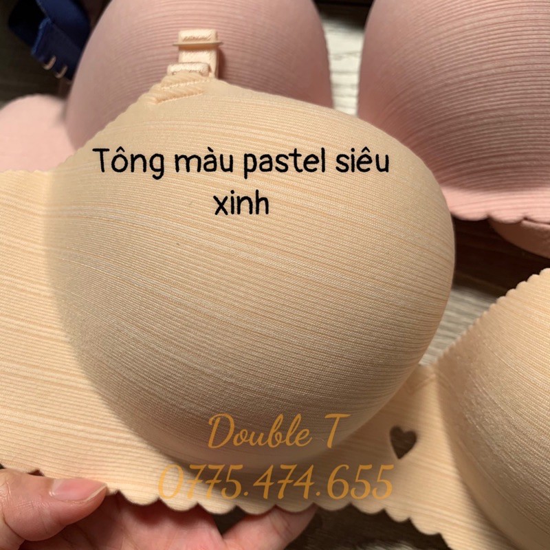 Áo ngực nữ, áo lót su non mềm mịn không gọng nâng bàn tay dày 5cm trơn đủ màu săc cao cấp Double T #u61