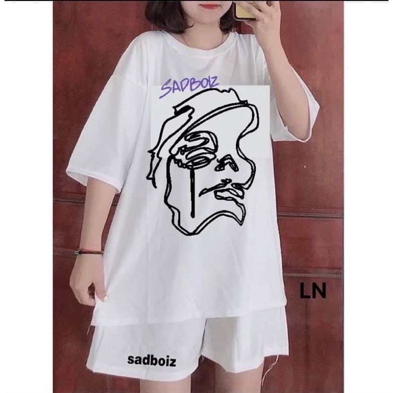Bộ đùi Sadboi hình mặt người + quần sadboi TH6